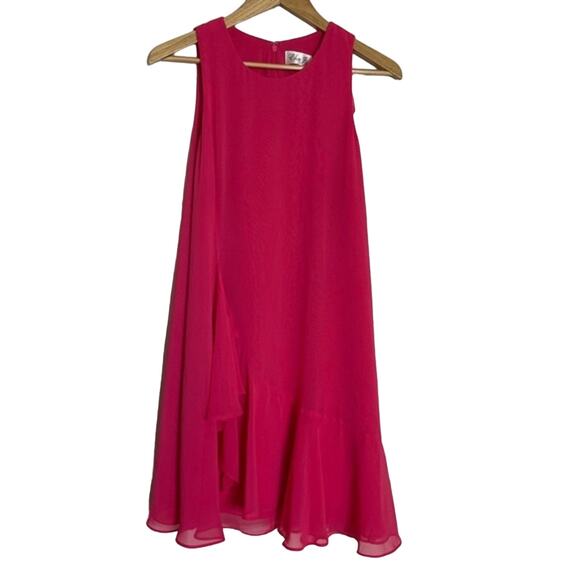Eliza J Ruffle Front Shift Dress Pink Size 8 - Picture 1 of 4
